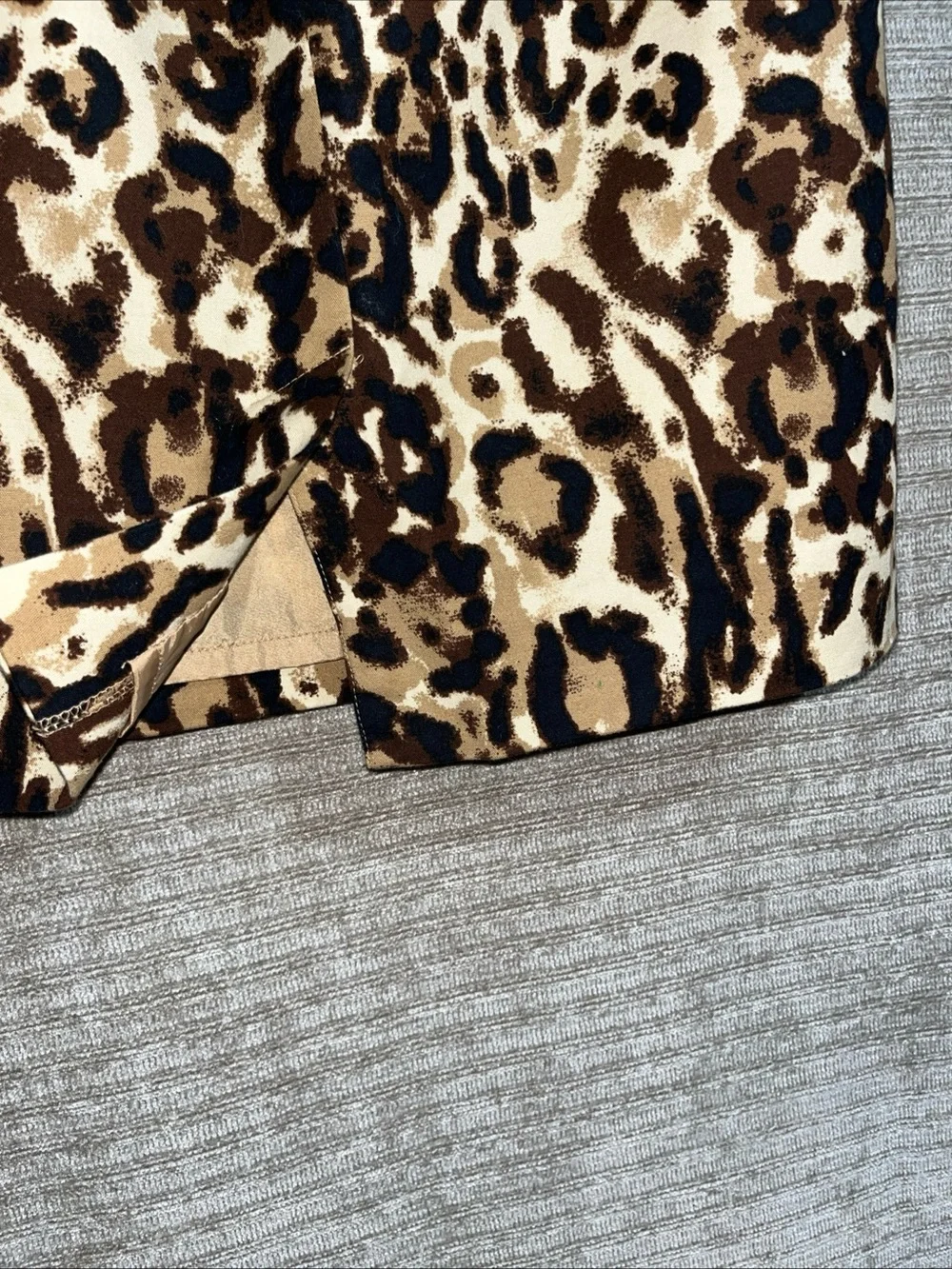 Sexy Leopard Animal Print Stretch Pencil Slit Skirt Business Womens 8 Office New